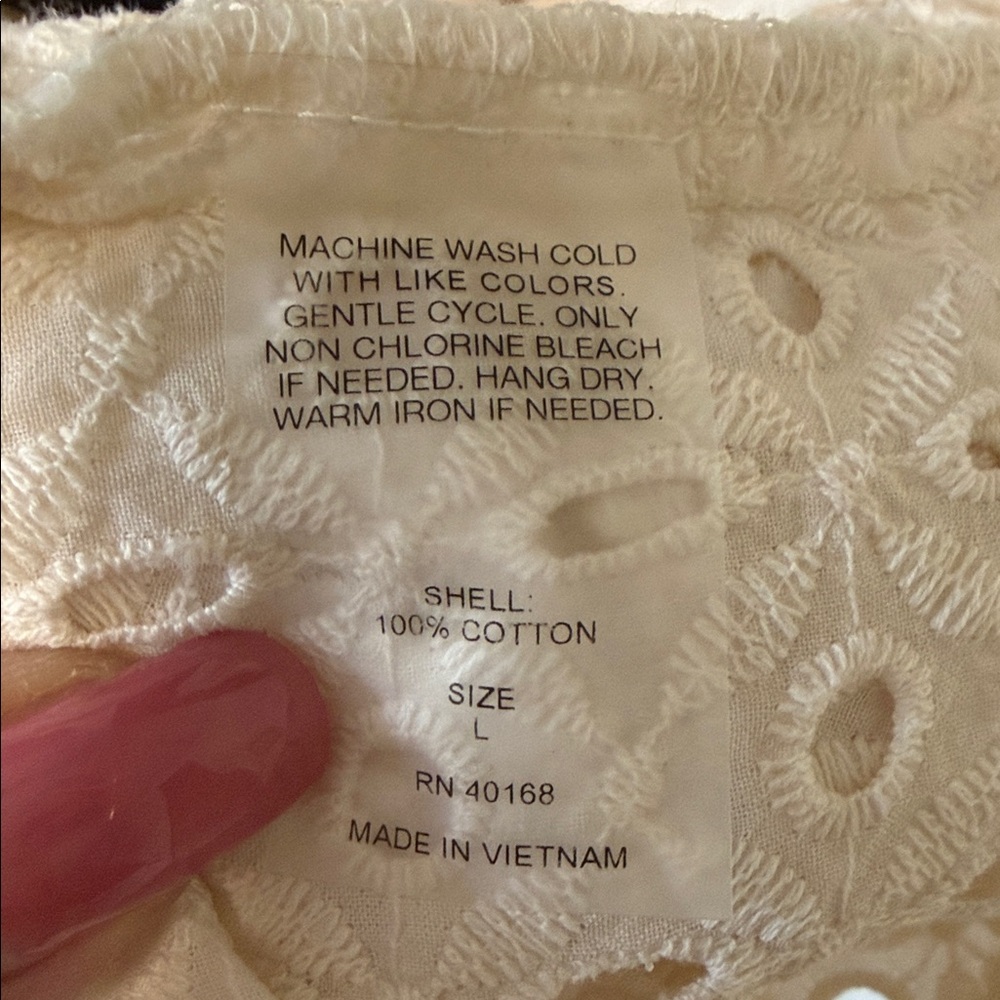 Vitamin A Women's Eyelet Halter Maxi Cover Up Dress in a cream-colored cotton - Picture 12 of 14